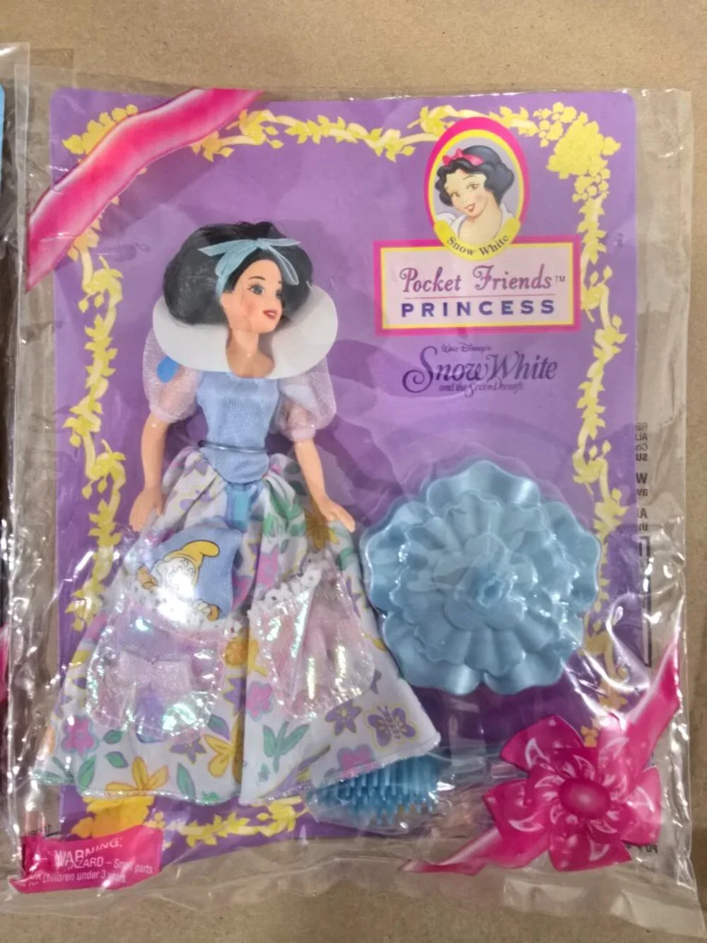 Vintage 1997 Mattel Pocket Friends PRINCESS CINDERELLA , BELLE & SNOW WHITE